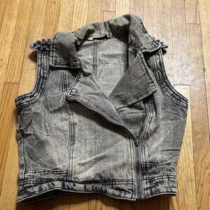 Highway Jeans Black and Gray Denim Vest